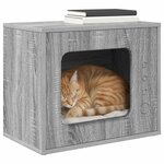 vidaXL Maison pour chat Gris Sonoma 51 x 30 x 42 cm Bois d'ingénierie