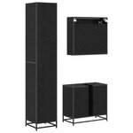 vidaXL Ensemble de mobilier de salle de bain 3 Pièces Chêne noir