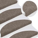 vidaXL Tapis d'escalier autocollants 15 pièces 56 x 17 x 3 cm Beige Demi-rond