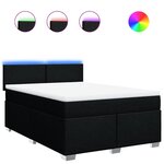 vidaXL Sommier à lattes de lit avec matelas Noir 140x190 cm Tissu