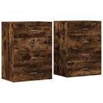vidaXL Buffets 2 Pièces chêne fumé 60x39x80 cm bois d'ingénierie