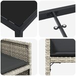 vidaXL Ensemble de salle à manger pour jardin 9 Pièces Gris clair