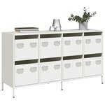 vidaXL Buffet blanc 135x39x73 5 cm acier laminé à froid