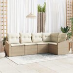 vidaXL Ensemble de salle à manger pour jardin 5 Pièces Beige et crème