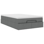 vidaXL Cadre de lit ottoman avec matelas gris foncé 120x190 cm tissu