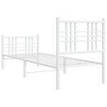 vidaXL Cadre de lit métal avec tête de lit/pied de lit blanc 80x200 cm