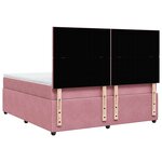 vidaXL Sommier à lattes de lit avec matelas Rose 180x200 cm Velours
