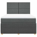vidaXL Sommier à lattes de lit avec matelas Gris foncé 160x200cm Tissu
