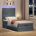 vidaXL Cadre de lit ottoman avec matelas gris foncé 80x200 cm velours