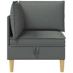 vidaXL Canapé d'angle avec rangement Gris foncé Tissu