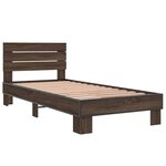 vidaXL Cadre de lit chêne marron 90x200 cm bois d'ingénierie et métal