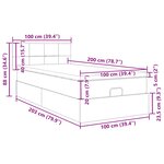 vidaXL Lit ottoman avec matelas taupe 100x200 cm tissu