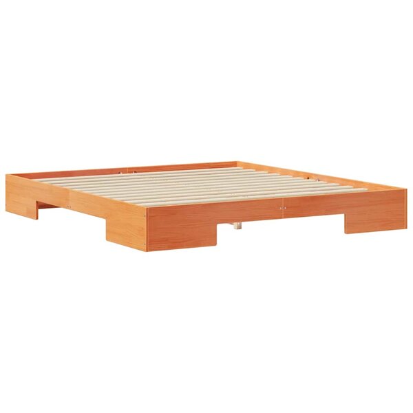 vidaXL Cadre de lit surélevé Marron 180 x 200 cm Bois massif en pin
