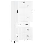 vidaXL Buffet haut Blanc 69 5x34x180 cm Bois d'ingénierie
