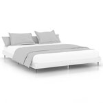 vidaXL Cadre de lit sans matelas blanc brillant 160x200 cm