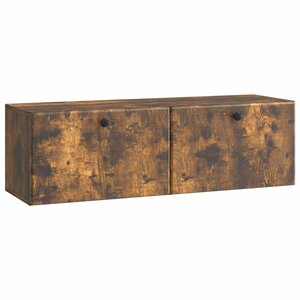 vidaXL Meuble TV mural 98 x 31 x 30 cm Chêne fumé Bois d'ingénierie