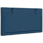 vidaXL Coussin de tête de lit bleu 80 cm tissu