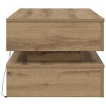 vidaXL Table basse avec lumières LED chêne artisanal 90x50x40 cm