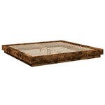 vidaXL Cadre de lit chêne fumé 200x200 cm bois d'ingénierie