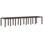 Ensemble de salle à manger de jardin 15 pièces avec coussins en poly rotin marron