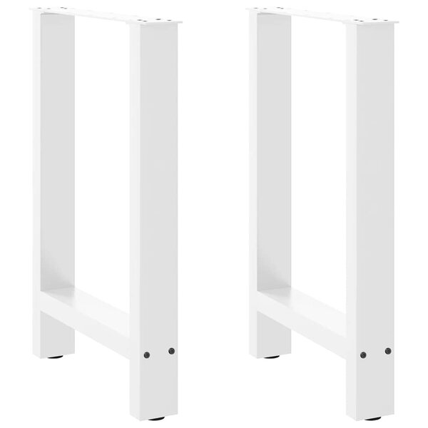 vidaXL Pieds de table à manger Blanc 2 pièces 60 x (72-73) cm Acier