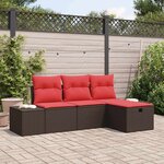 vidaXL Ensemble de canapé de jardin avec coussin 4 Pièces polyrotin
