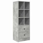 vidaXL Bureau avec rangement 2 Pièces Gris béton 45 5 x 34 x 127 cm