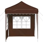 vidaXL Tente de fête pop-up 195 x 195 x 245 cm Marron Tissu Oxford