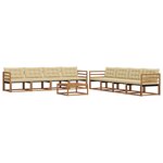 vidaXL Ensemble de canapés d'extérieur 9 pc Naturel et Beige