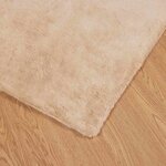 vidaXL Tapis en Fourrure Synthétique de Lapin Beige 140 x 200 cm