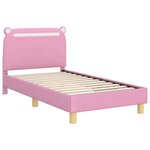 vidaXL Cadre de lit pour enfants avec tête de lit Rose 80 x 160 cm
