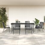 vidaXL Ensemble à manger de jardin 7 Pièces noir textilène et acier