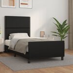 vidaXL Cadre de lit avec tête de lit Noir 90x190 cm Similicuir