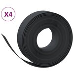 vidaXL Bordures de jardin 4 Pièces noir 10 m 15 cm polyéthylène