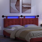 vidaXL Tête de lit suspendue Avec lumière LED Bordeaux Simili cuir