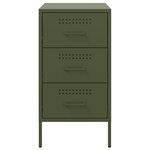 vidaXL Table de chevet vert olive 36x39x68 cm acier laminé à froid
