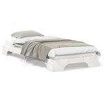 vidaXL Cadre de lit surélevé avec stockage Blanc bois