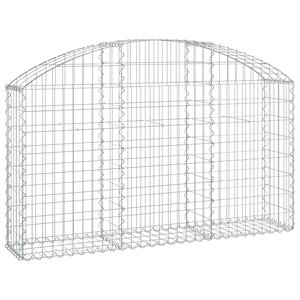vidaXL Panier de gabions arqué 150x30x80/100 cm Fer galvanisé