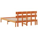 vidaXL Cadre de lit avec tête de lit marron ciré 160x200 cm bois massif pin