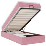 vidaXL Cadre de lit ottoman avec matelas rose 90x200 cm velours