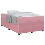 vidaXL Cadre de lit avec matelas Rose 120 x 190 cm tissu