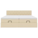 VidaXL Cadre de lit ottoman avec matelas crème 200x200cm tissu