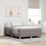 vidaXL Lit à ressorts avec matelas Taupe et blanc 160 x 200 cm tissu