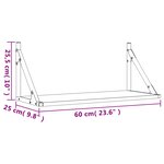 vidaXL Étagères murales 2Pièces chêne marron 60x25x25 5cm bois ingénierie