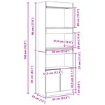 vidaXL Buffet haut 63x33x180 cm noir bois d'ingénierie