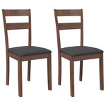 vidaXL Chaises à manger coussins 2 Pièces marron bois massif caoutchouc