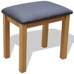 vidaXL Coiffeuse avec tabouret Bois de chêne massif