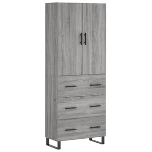 vidaXL Buffet haut Sonoma gris 69 5x34x180 cm Bois d'ingénierie
