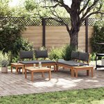 vidaXL Ensemble de banc de jardin avec coussin 3 Pièces Brun  Gris