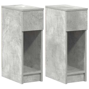vidaXL Tables de chevet avec tiroir 2 Pièces gris béton 20x36x60 cm